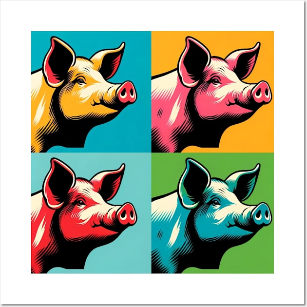 Porcine Pop Palette: Vibrant Artistic Pig Portrait Wall Art by PawPopArt